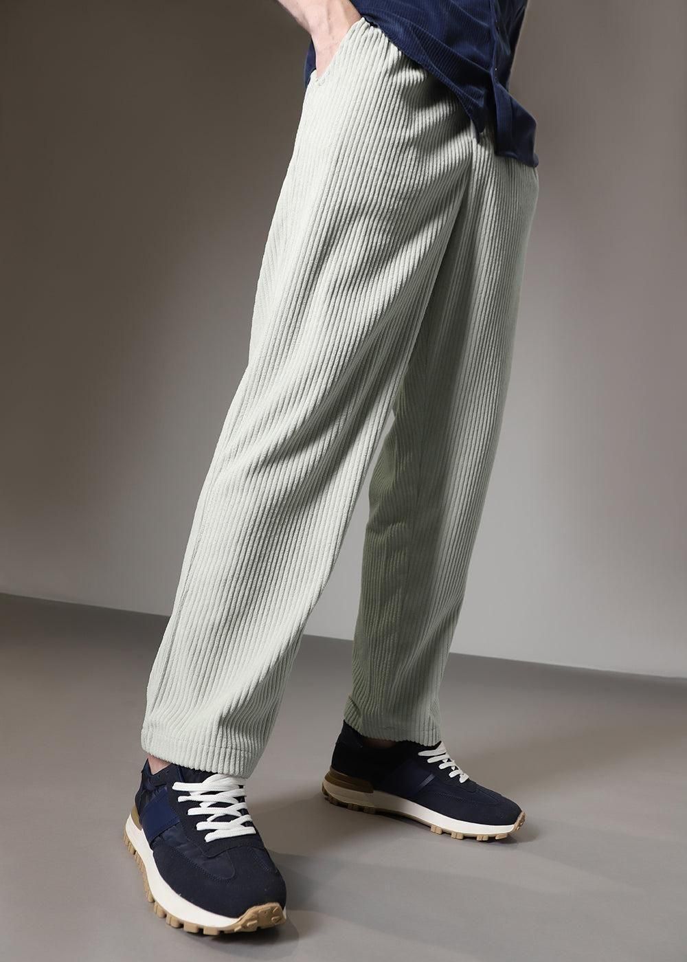 Men's Caudray Fabric Stylish Pants (Grey, Pack of 1)